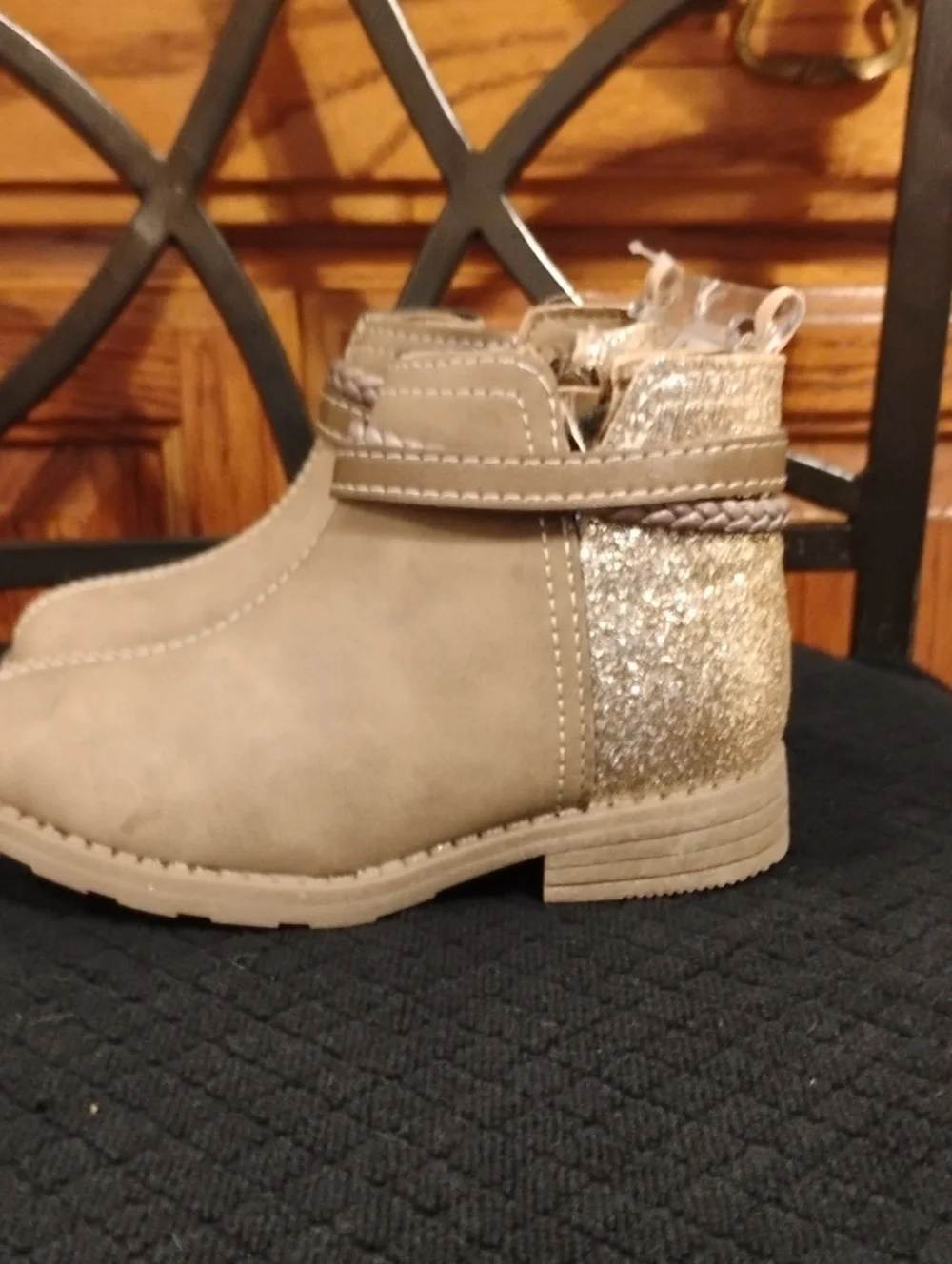 Carter's Toddler Zip-Up Boots NWT Glitter Back Side Zippers